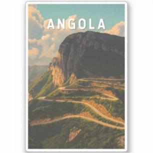 Angola Illustration Travel Art Vintage Sticker