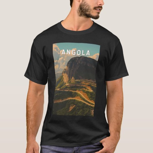Angola Illustration Travel Art Vintage T-shirt (Voorkant)