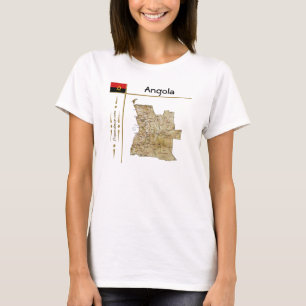 Angola Kaart + Vlag + Titel T-Shirt