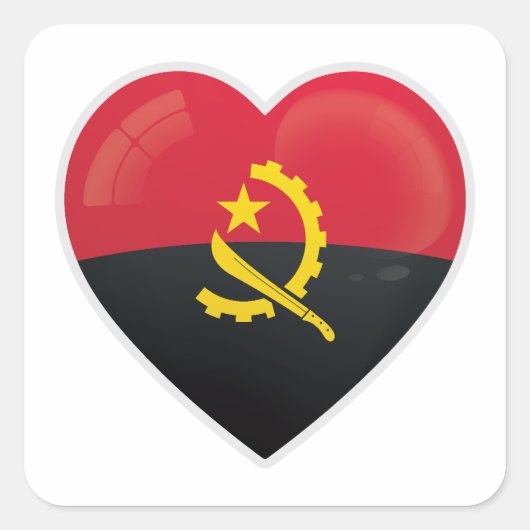 Angola Liefde Icoon Vierkante Sticker (Voorkant)