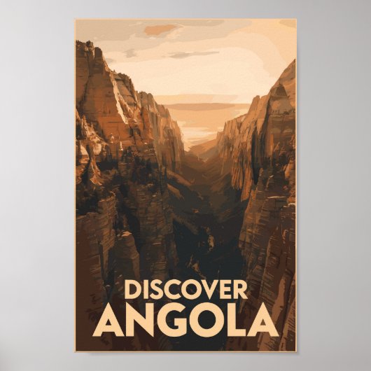 Angola Lubango Travel Art Vintage Poster (Voorkant)