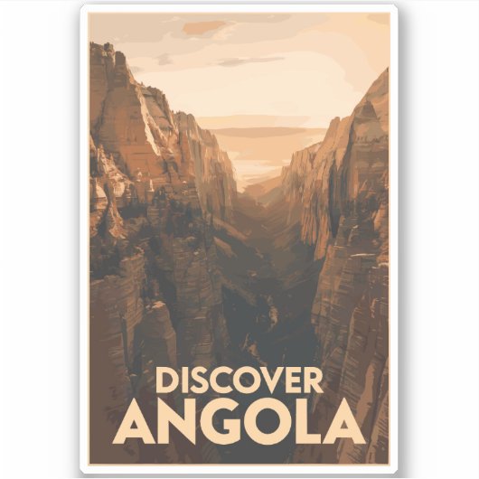 Angola Lubango Travel Art Vintage Sticker (Voorkant)