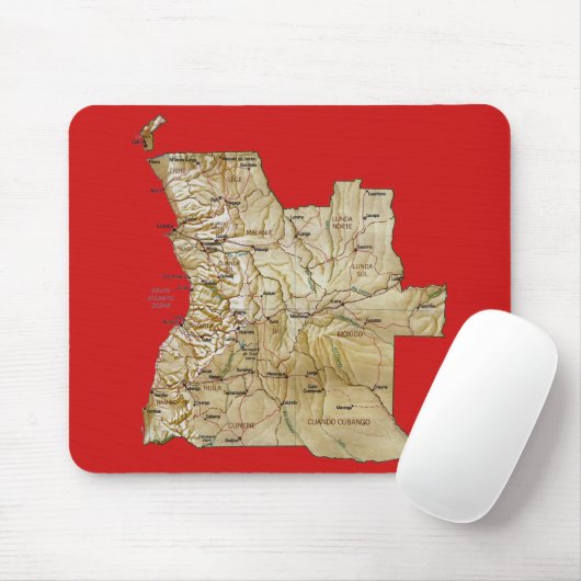 Angola Map Mousepad Muismat (Met muis)