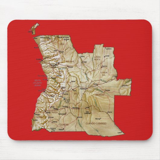 Angola Map Mousepad Muismat (Voorkant)