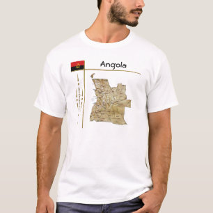 Angola Map + vlag + Titel T-Shirt