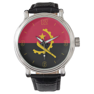 Angola National Flag Elegant Patriotic Horloge