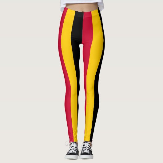 Angola Nationale vlagkleuren Verticaal gestreept Leggings (Voorkant)