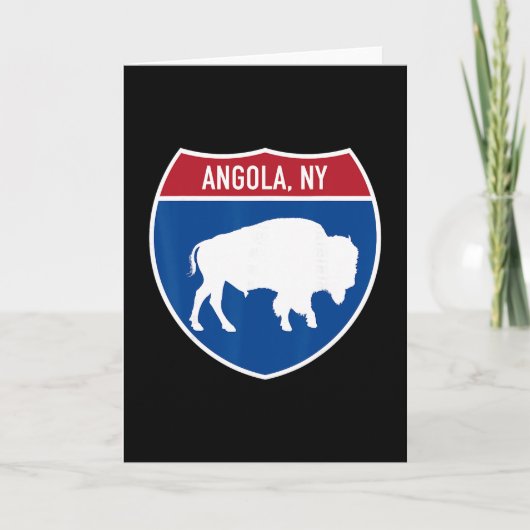 Angola New York Buffalo Ny Highway Interstate Sign Kaart (Voorkant)