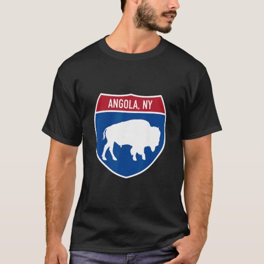 Angola New York Buffalo Ny Highway Interstate Sign T-shirt (Voorkant)