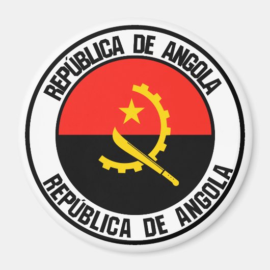 Angola Round Emblem Magneet (Voorkant)