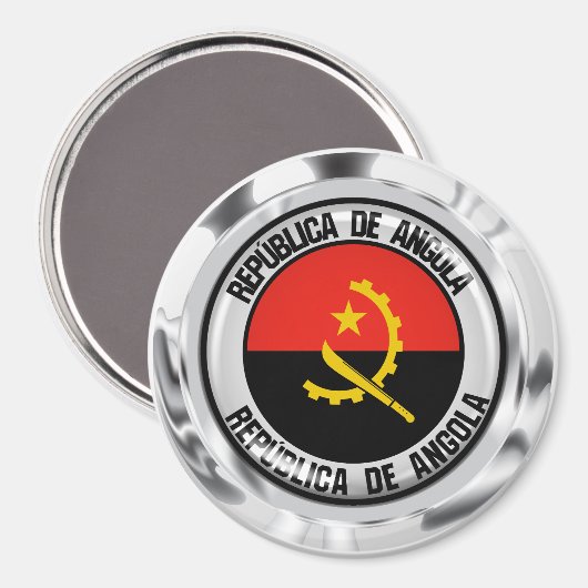 Angola Round Emblem Magneet (Voorkant / Achterkant)