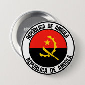Angola Round Emblem Ronde Button 7,6 Cm (Voorkant /achterkant)