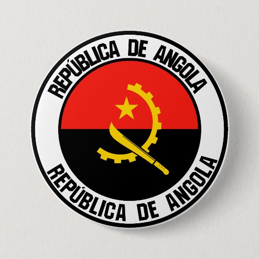 Angola Round Emblem Ronde Button 7,6 Cm (Voorkant)