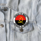 Angola Round Emblem Ronde Button 7,6 Cm (In situ)