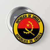 Angola Round Emblem Ronde Button 7,6 Cm (Voorkant /achterkant)