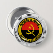 Angola Round Emblem Ronde Button 7,6 Cm (Voorkant /achterkant)