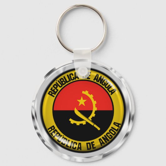 Angola Round Emblem Sleutelhanger (Voorkant)