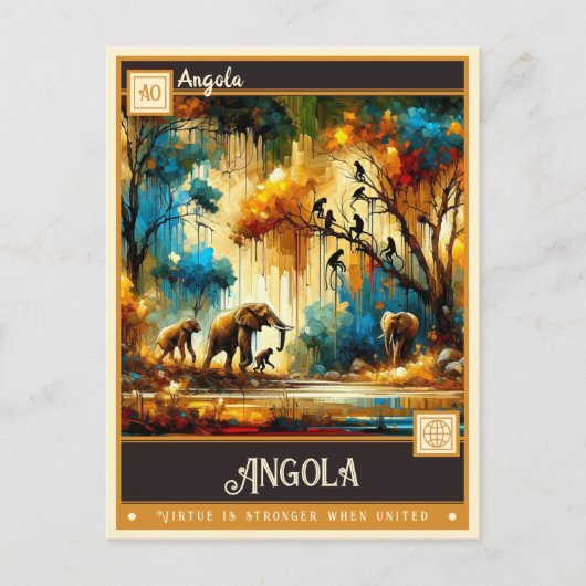 Angola |  schilderij briefkaart (Voorkant)