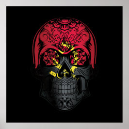 Angola Skull and Rozen Flag Poster