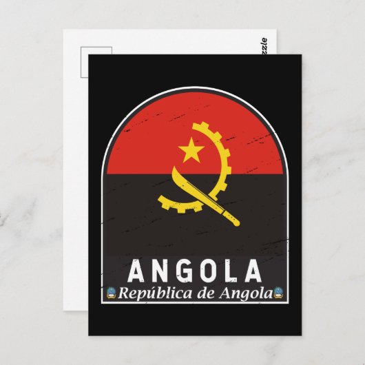 Angola vlag Emblem Briefkaart (Voorkant / Achterkant)