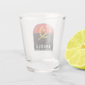 Angola vlag Emblem  Shot Glas (Achterkant)