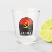 Angola vlag Emblem  Shot Glas (Voorkant)
