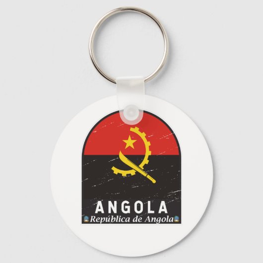 Angola vlag Emblem Sleutelhanger (Voorkant)