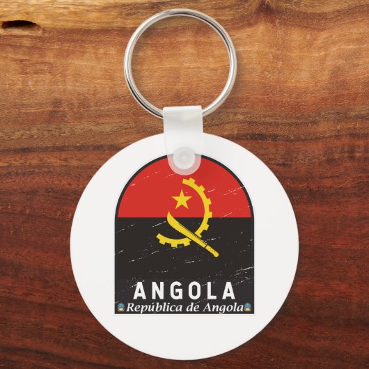 Angola vlag Emblem Sleutelhanger (Voorkant)