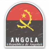 Angola vlag Emblem  Sticker (Voorkant)