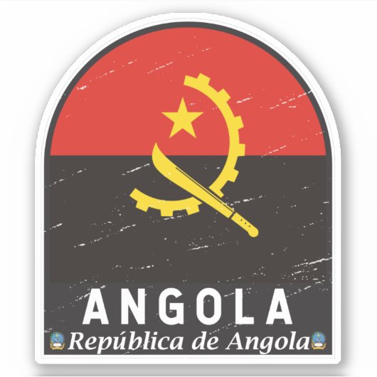 Angola vlag Emblem  Sticker (Voorkant)