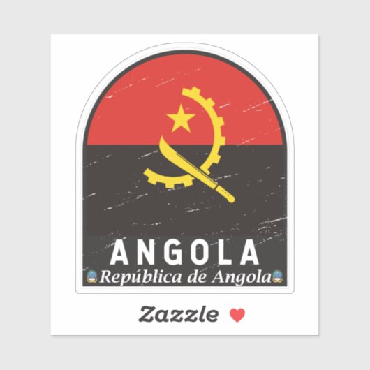 Angola vlag Emblem  Sticker (Vel)