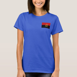 Angola Vlag en Kaart dk T-shirt