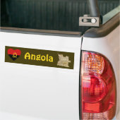 Angola Vlag Hart + Landkaart Bumpersticker (Op Truck)