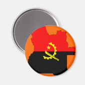 Angola vlag kaart magneet (Voorkant / Achterkant)