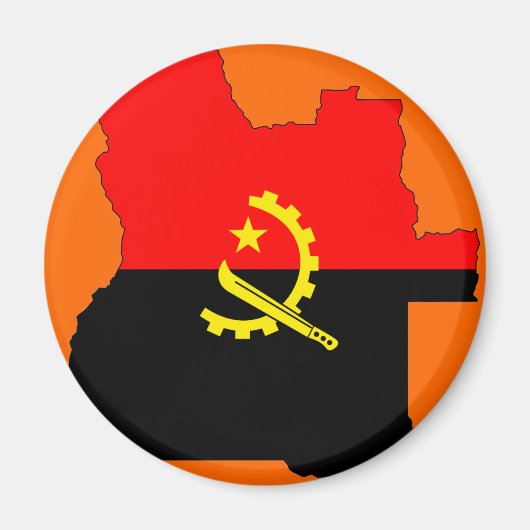 Angola vlag kaart magneet (Voorkant)