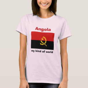 Angola Vlag + Kaart + Tekst T-shirt