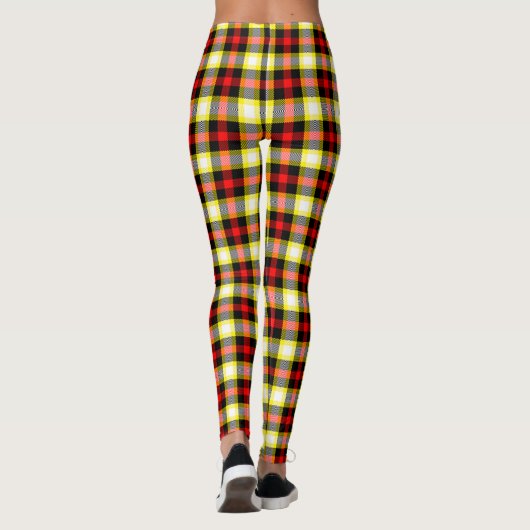 Angola vlag kleuren geruit buffel patroon leggings (Achterkant)