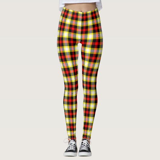 Angola vlag kleuren geruit buffel patroon leggings (Voorkant)