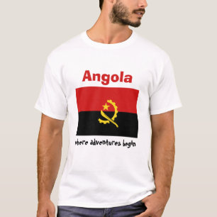 Angola vlag + map + tekst T-shirt