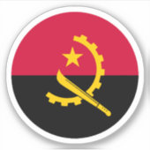 Angola Vlag Ronde Sticker (Voorkant)