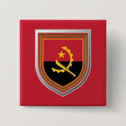 Angola-vlaggenschip Vierkante Button 5,1 Cm (Voorkant)