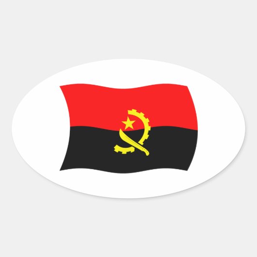 Angola Vlagsticker Ovale Sticker (Voorkant)
