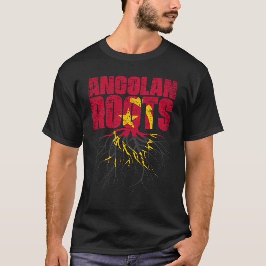 Angolan Roots Angola Heritage Flag T-shirt (Voorkant)