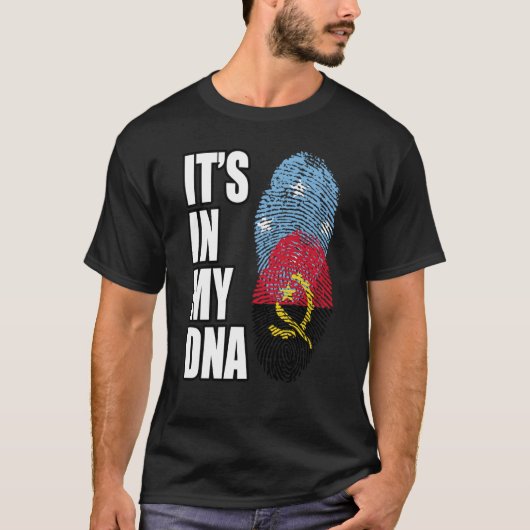 Angolees en Micronesisch Mix DNA-erfgoed T-shirt (Voorkant)