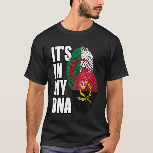 Angolese en Algerijnse mix DNA vlag erfgoed T-shirt (Voorkant)