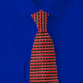 Angolese Vlag Baksteenpatroon Stropdas