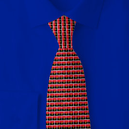Angolese Vlag Baksteenpatroon Stropdas