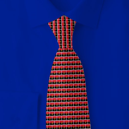 Angolese Vlag Baksteenpatroon Stropdas