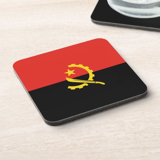 Angolese vlag bier onderzetter (Linkerzijde)