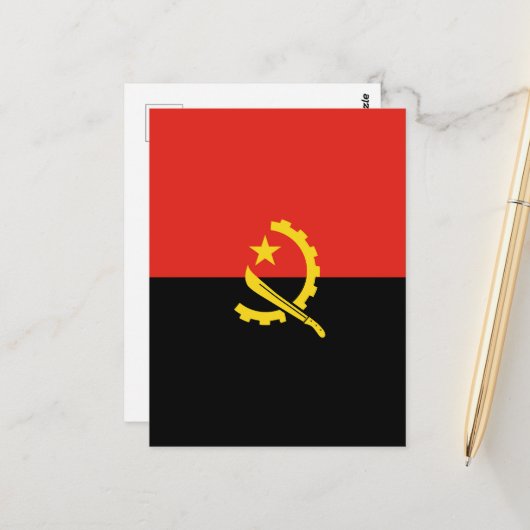 Angolese vlag briefkaart (Voorkant / Achterkant in situ)